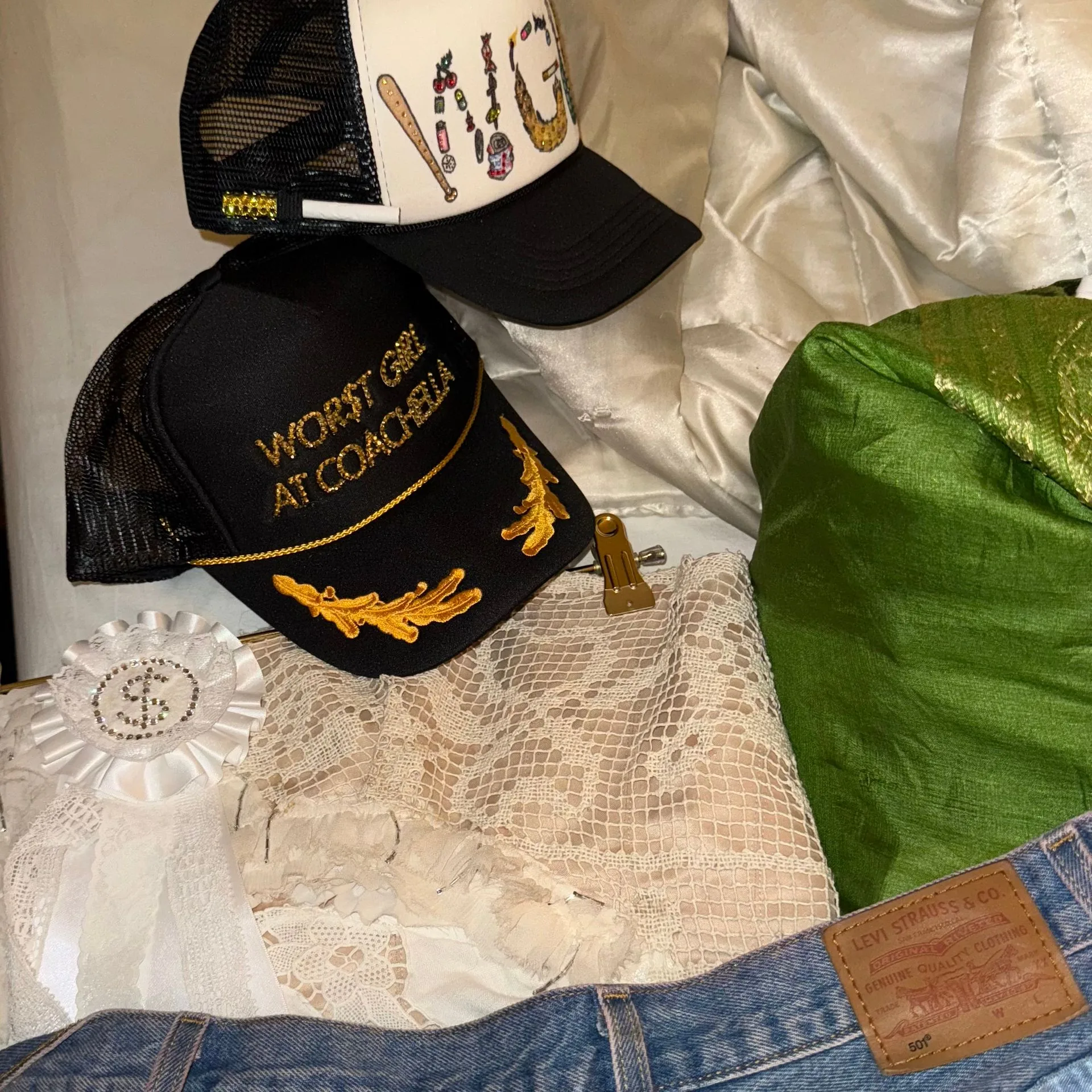 Image may contain Baseball Cap Cap Clothing Hat Accessories Bag and Handbag