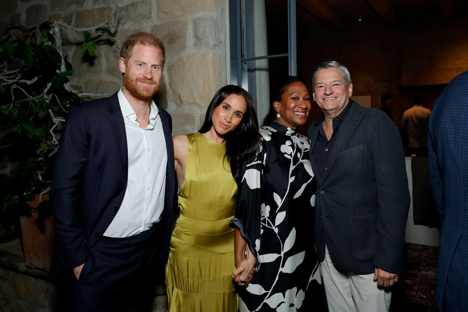 MONTECITO CALIFORNIA  APRIL 10  Prince Harry Duke of Sussex Meghan Duchess of Sussex Nicole Avant and Ted Sarandos...