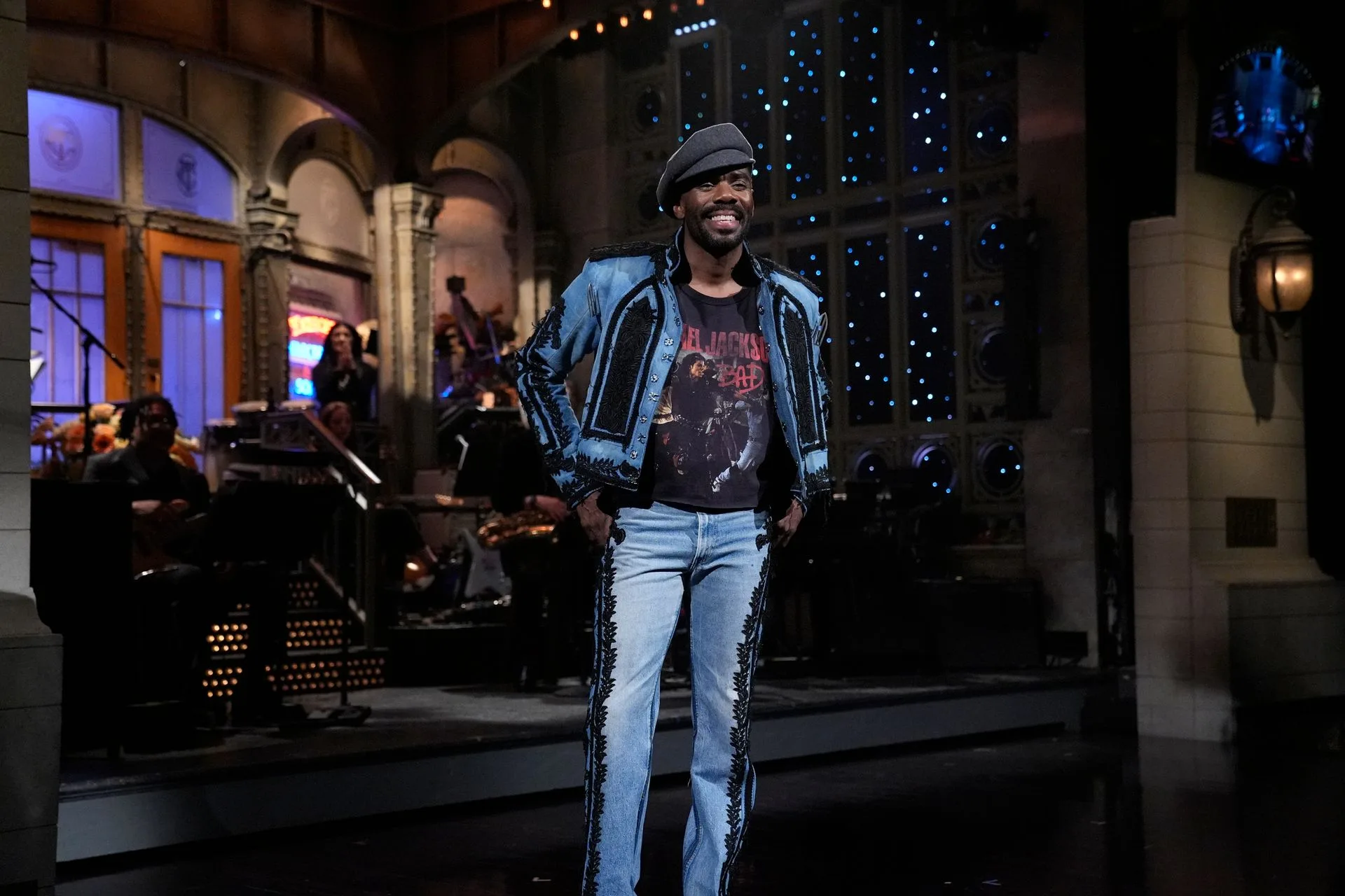 Image may contain Colman Domingo Michael Jackson Clothing Pants Person Standing Performer Solo Performance and Jeans